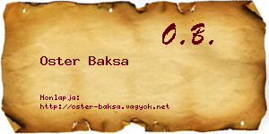 Oster Baksa névjegykártya